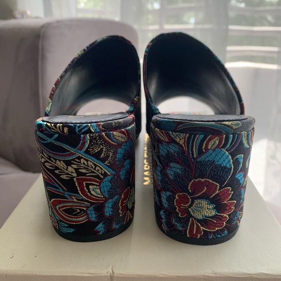 NIB Marc Fisher Ltd Black Multi Fabric Sandals size 10 - Picture 8 of 13